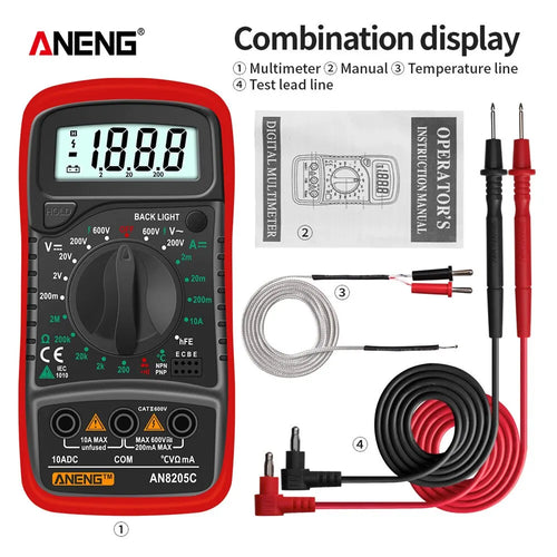 ANENG AN8205C Digital Multimeter AC/DC Ammeter Volt Ohm Multimetro