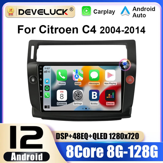 2 Din Android 12 Car Radio For Citroen C4 C-Triomphe Quatre 2004-2014