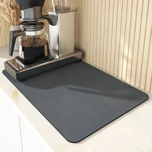 VIKAMA Solid Color Diatomaceous Earth Drying Mat Non-slip Absorbent