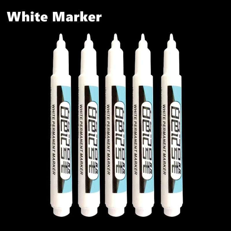 1/4Pcs White Permanent Paint Pen set for Wood Rock Plastic Leather