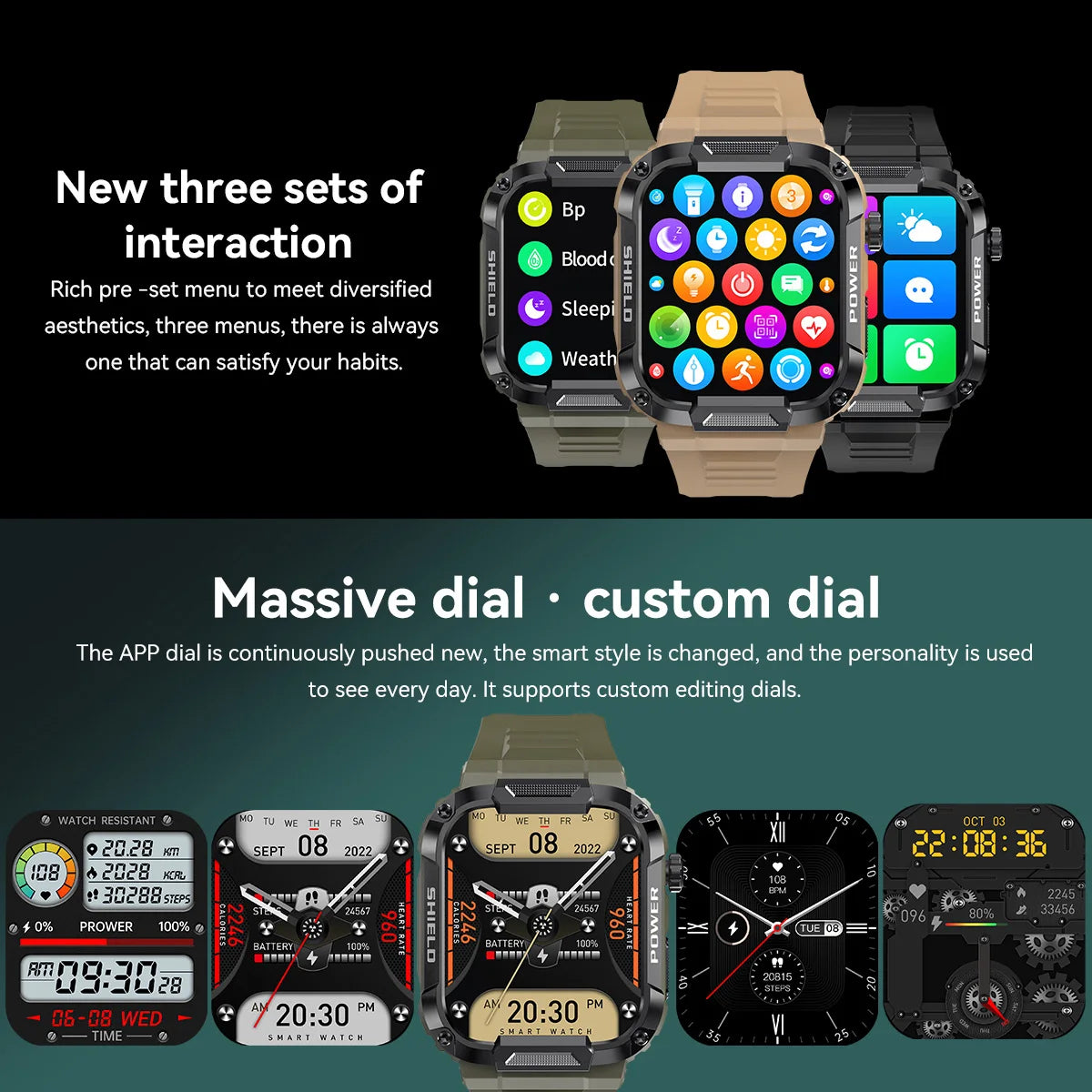 Military Smart Watch Men GPS Tracker Bluetooth Call Fitness Waterproof