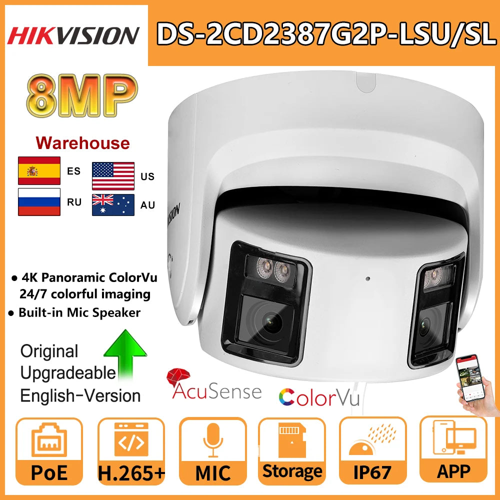 Hikvision 8MP Panoramic ColorVu Turret IP Camera DS-2CD2387G2P-LSU/SL