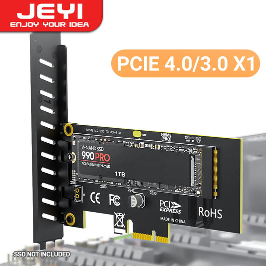 JEYI M.2 NVME SSD to PCIe 4.0 x1 Adapter Card, 2280 SSD PCIE X1