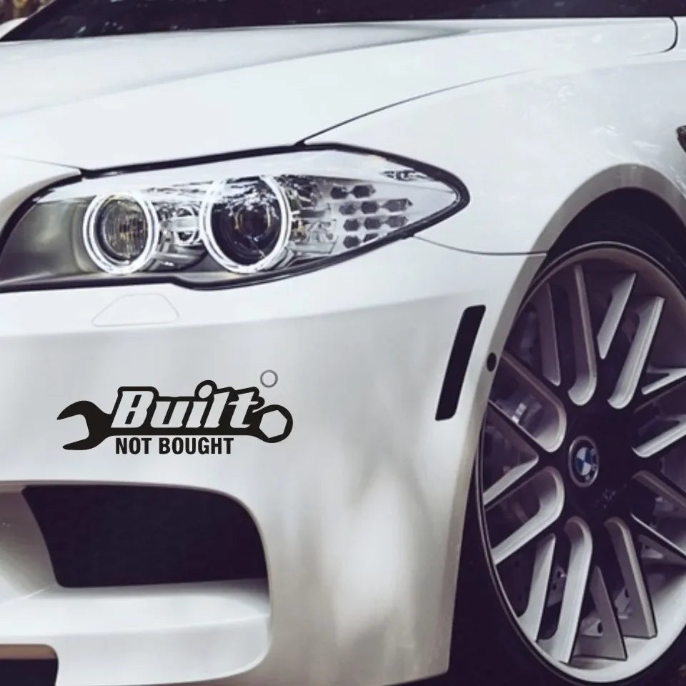 Personality Laser Car Sticker Built Not Bought Automobiles Motorcycles