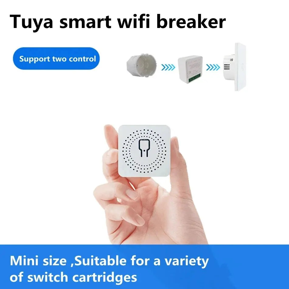 Mini Wifi Smart Switch 2 Way Control Tuya 16A DIY Light Switches Alexa