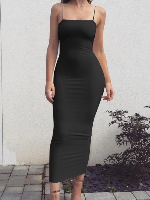 2025 New Spring Summer Women's High Elastic Sleeveless Backless Dress
