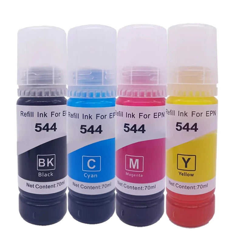 T544 544 Dye Ink 4 Colors 70ml Bottle Refill Kit Fit For Epson EcoTank