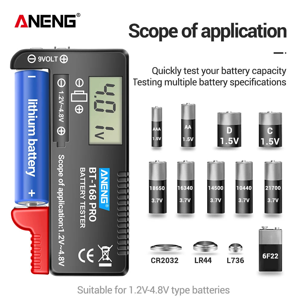 ANENG BT-168 PRO Digital Lithium Battery Checkered load analyzer