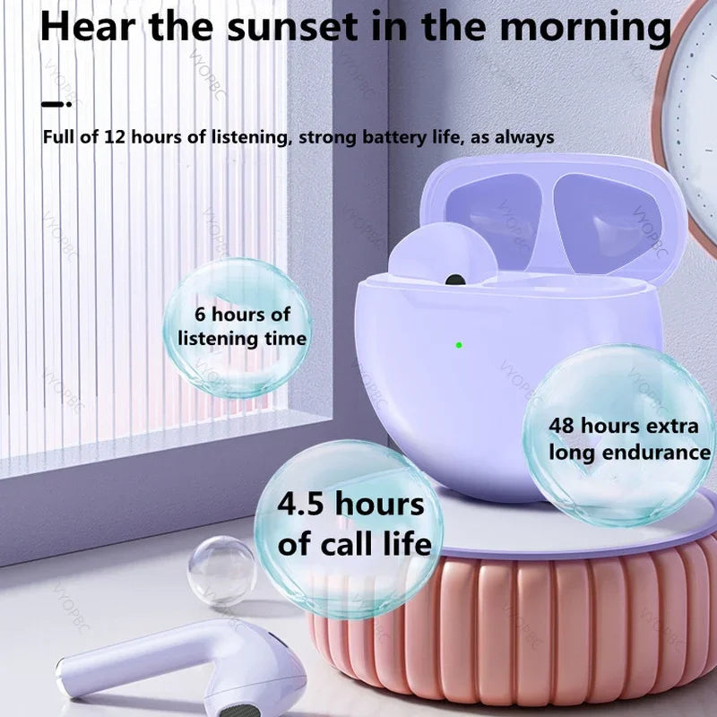 Original Air Pro 6 TWS Wireless Bluetooth Earphones Mini Pods Earbuds