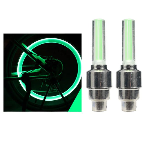 4Pcs Motorcycle Car Bicycle Tire Valve Caps Light LED Valve Cover Neon