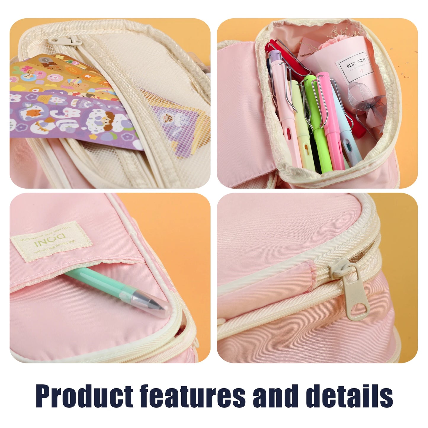 Kawaii Pencil Cases Large Capacity Pencil Bag Pouch Holder Box for