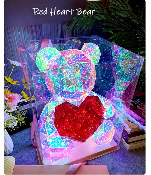 30cm Teddy Bear Doll Gift Lamp Colorful Sparkling Romantic Surprise