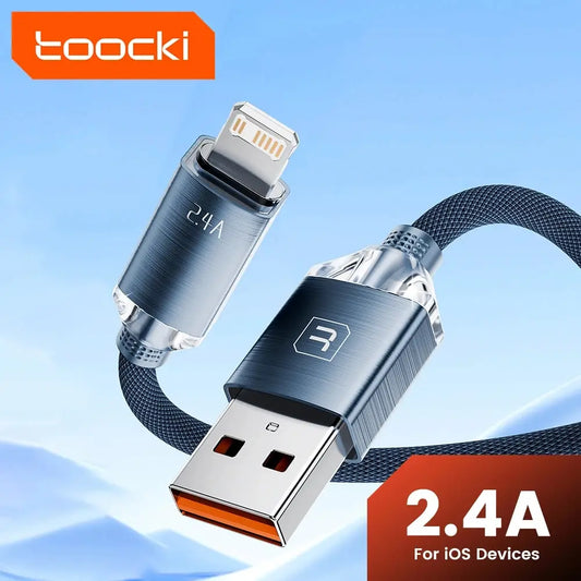 Toocki USB Cable for iPhone 14 13 12 Pro Max 2.4A Fast Charging