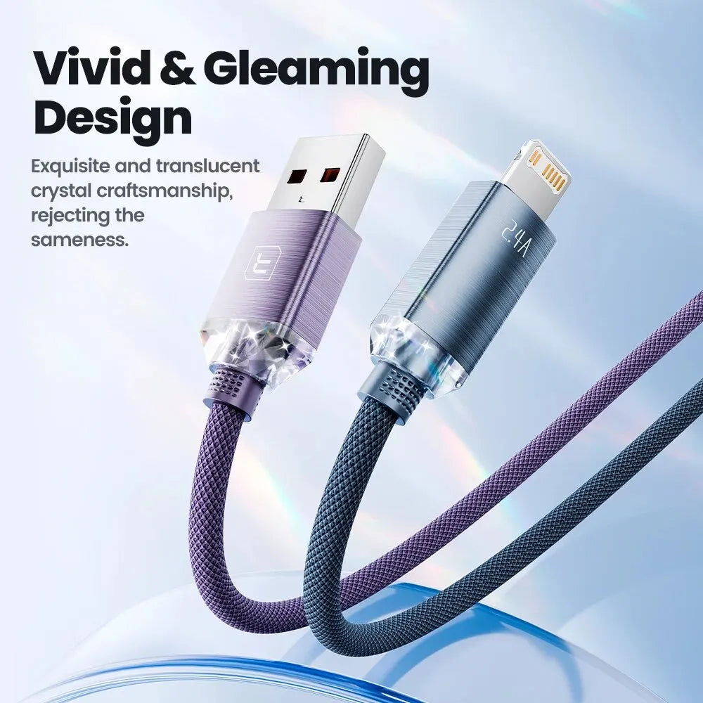 Toocki USB Cable for iPhone 14 13 12 Pro Max 2.4A Fast Charging