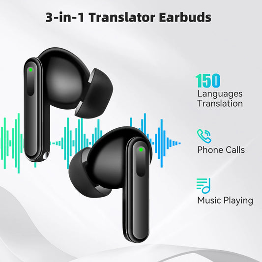 V17 Portable Translator Earphones 150 Languages Smart Instant Voice