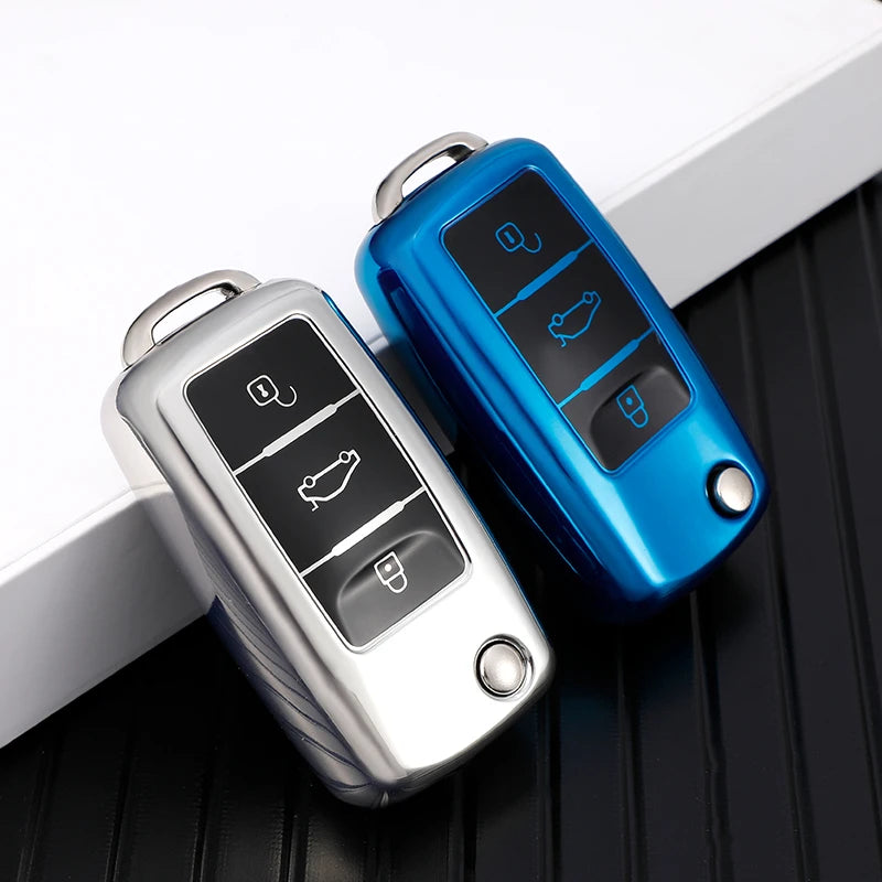TPU Car Key Case Cover Shell Fob For Volkswagen VW Polo Golf Passat