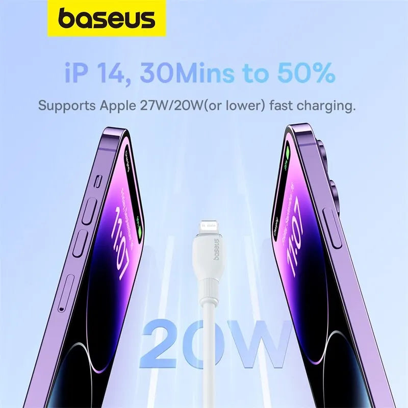 Baseus TPE USB C Cable For iPhone 14 13 12 11 Pro Max Xs 8 Plus iPad