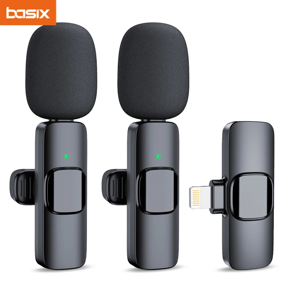 Basix 2.4G Wireless Lavalier Microphone Portable Audio Video Recording