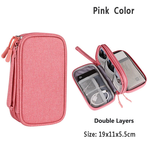 Data Cable Storage Bag Waterproof Travel Organizer Bag Portable Carry