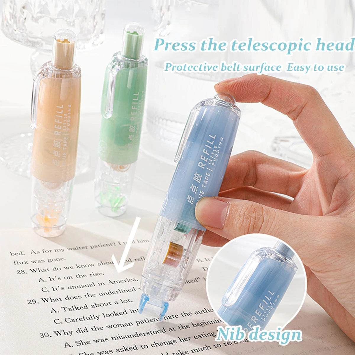 6-piece set Of Double-sided Adhesive Tape, Double-sided Tape Roller,