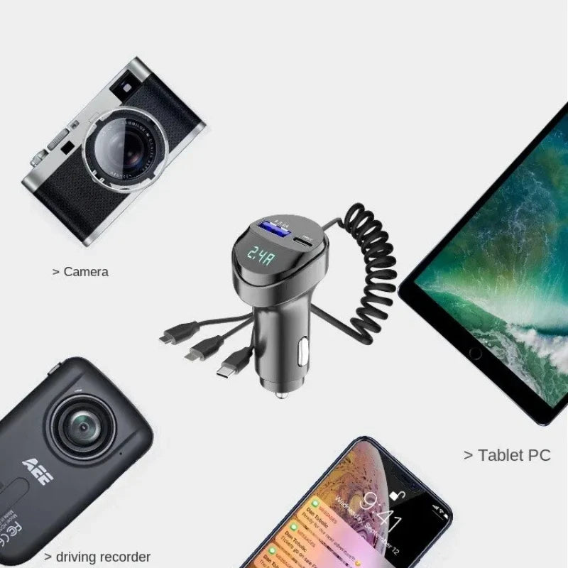 VIKEFON 55W 2 Ports USB Fast Car Phone Charger 3.1A with Voltage