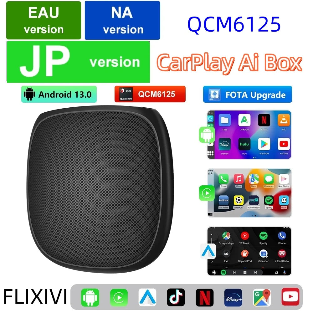 FLIXIVI CarPlay Ai Box Plus  8+128G Android 13 Wireless Android Auto &