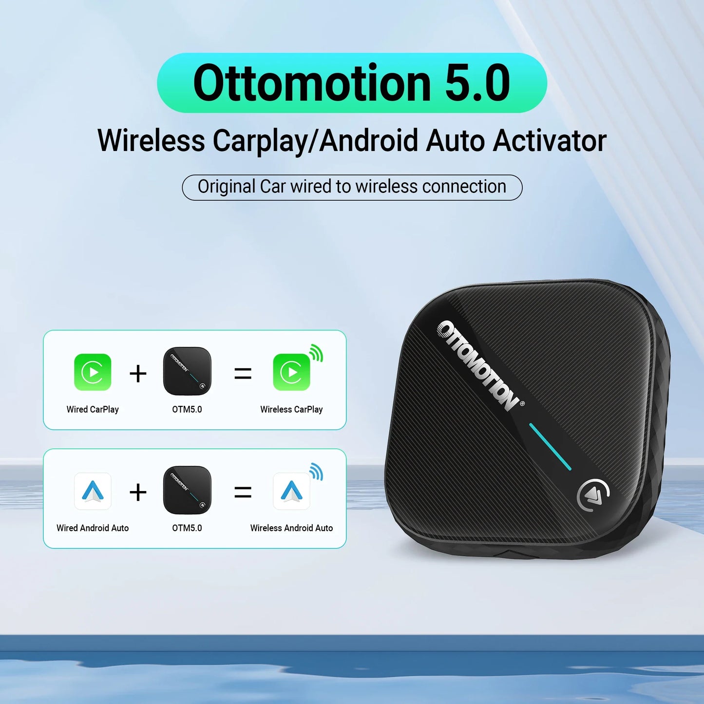 OTTOMOTION 5.0 Wireless CarPlay Android Auto Adapter Wireless Box for