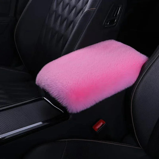 Plush Car Armrest Box Cushion Warm Center Console Arm Cover Pads