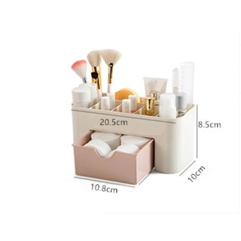 Makeup Organizer Storage Box With Drawer Cotton Swab Stick Storage