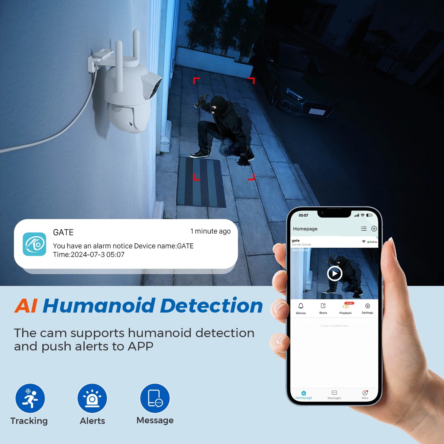 2.4G/5G Wifi Surveillance Camera Outdoor 10MP 5K IP Camera Dual Lens