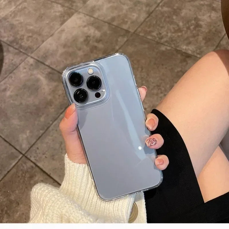 Luxury Transparent Soft Acrylic Phone Case for iPhone 16 15 Pro Max 11