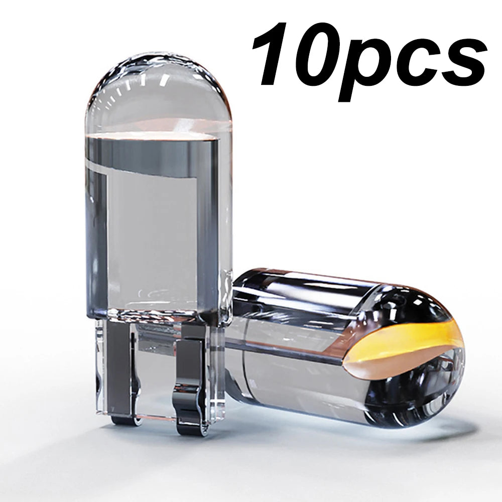 10X New W5W LED Canbus T10 Car Lights COB Glass Interior Parts Bulbs