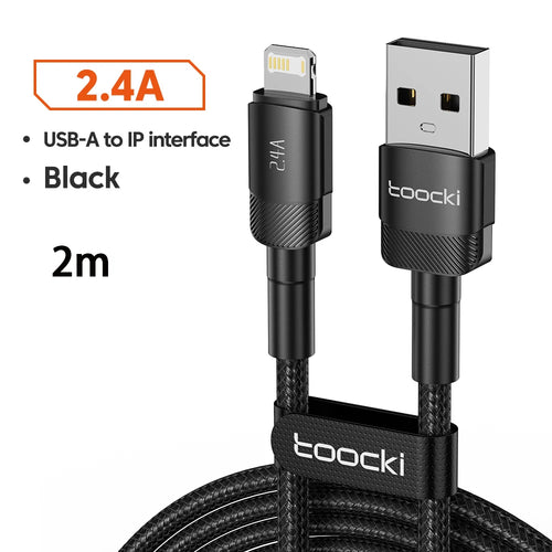 Toocki USB Cable For iPhone 14 13 12 Pro Max X XS XR 8 7 Plus iPad