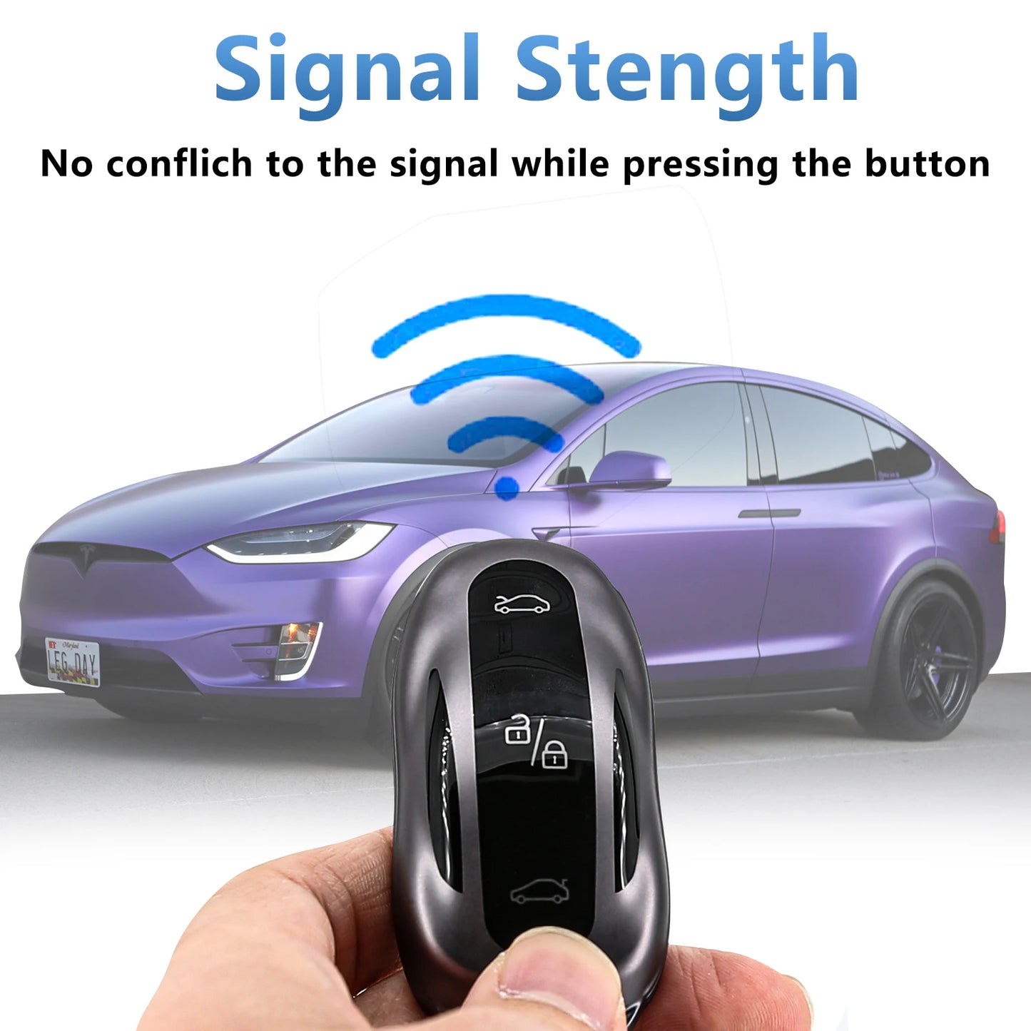 for Tesla Key Fob Cover Model 3 S Y Accessories Metallic Gray TPU Key