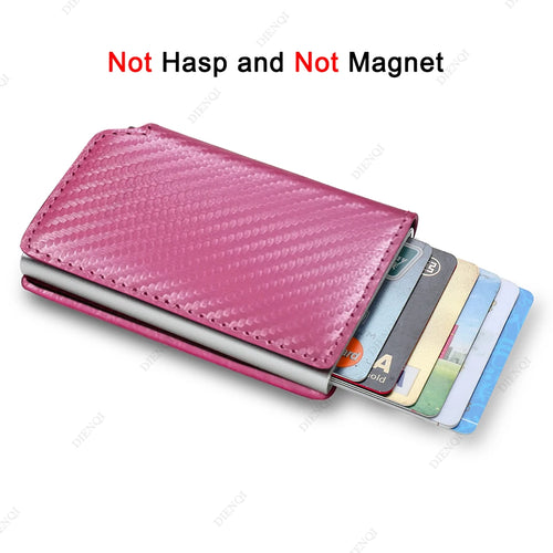 Rfid Aluminum Men Wallet Card Holders Purse Carbon Fiber Men Business