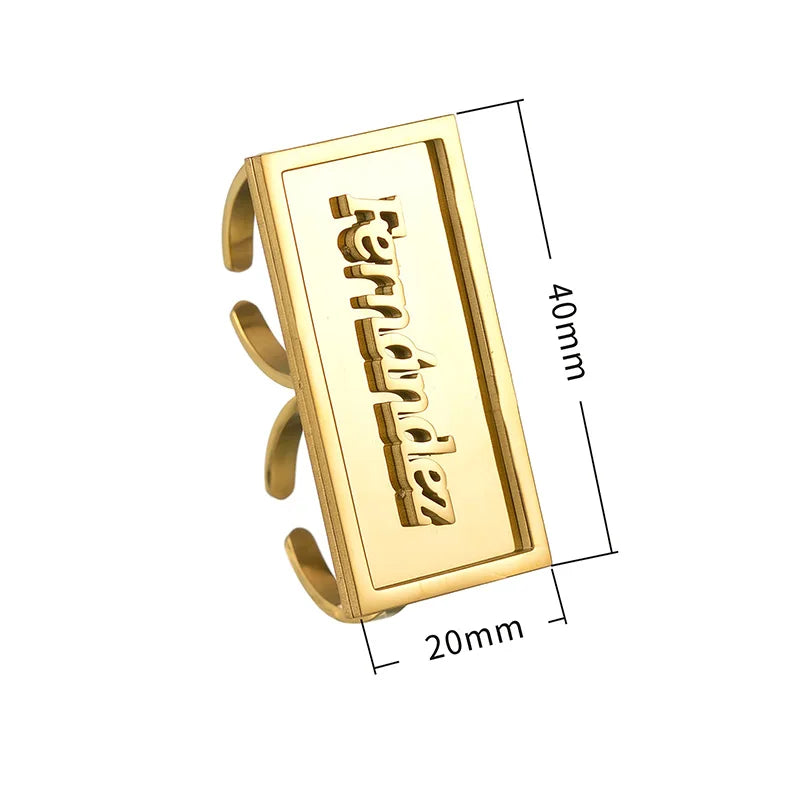 Nextvance Custom Name Double Layer Welding Rings 2 Finger Stainless