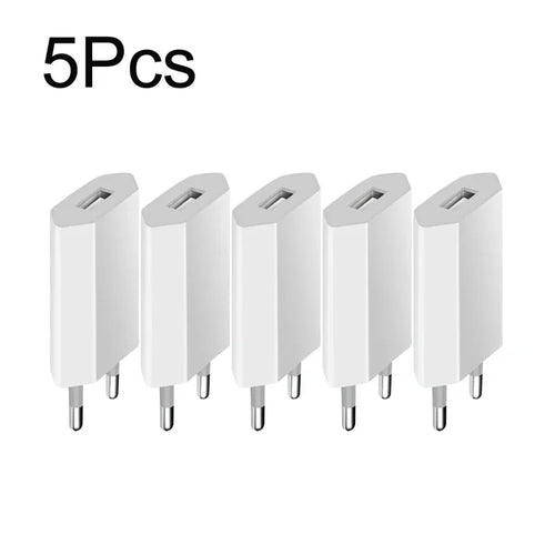 5-10Pcs Universal 5V 1A US Eu AC Home Travel Wall Charger Adapters For