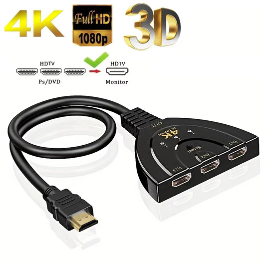 HDMI-compatible Switch KVM Splitter 4K 2K 3D 3 input 1 Output Mini 3