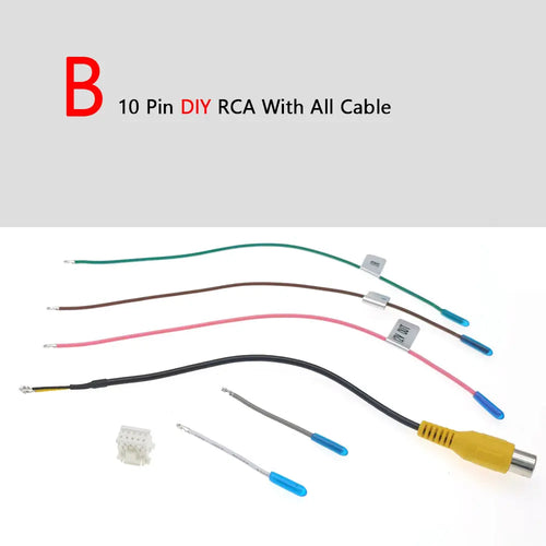 Universal  6 8 10 12 Pin Car RCA Rear View Camera Video Input Cable