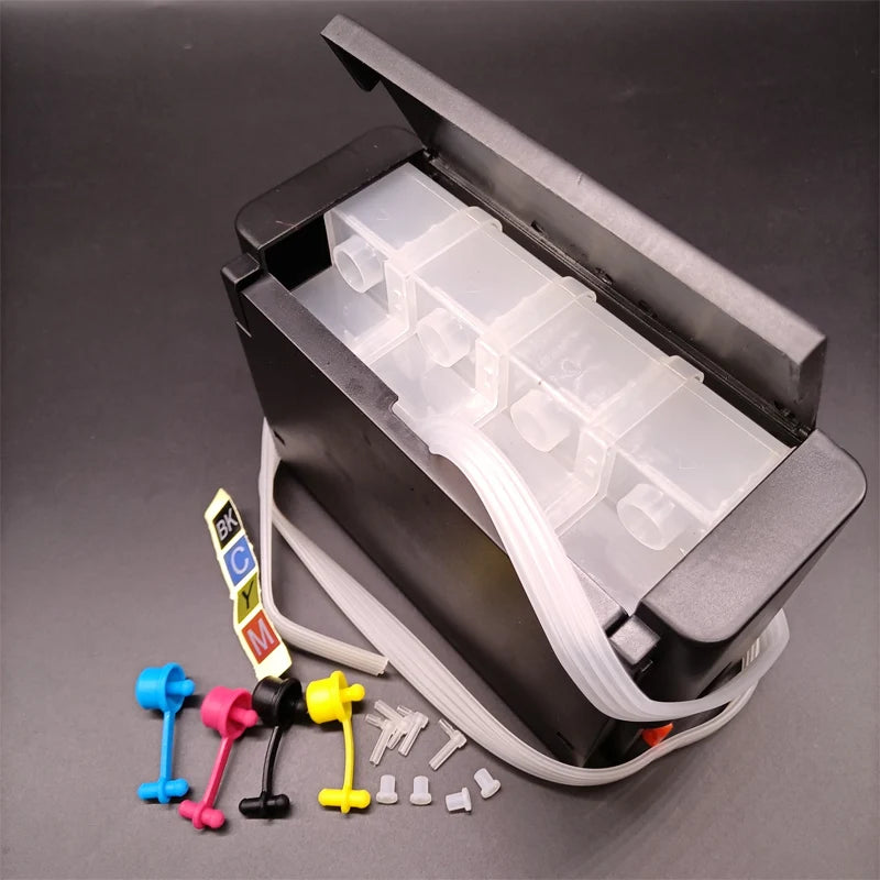 4 Color Printer Empty Tank Box Replacement Kit DIY CISS Refill Case