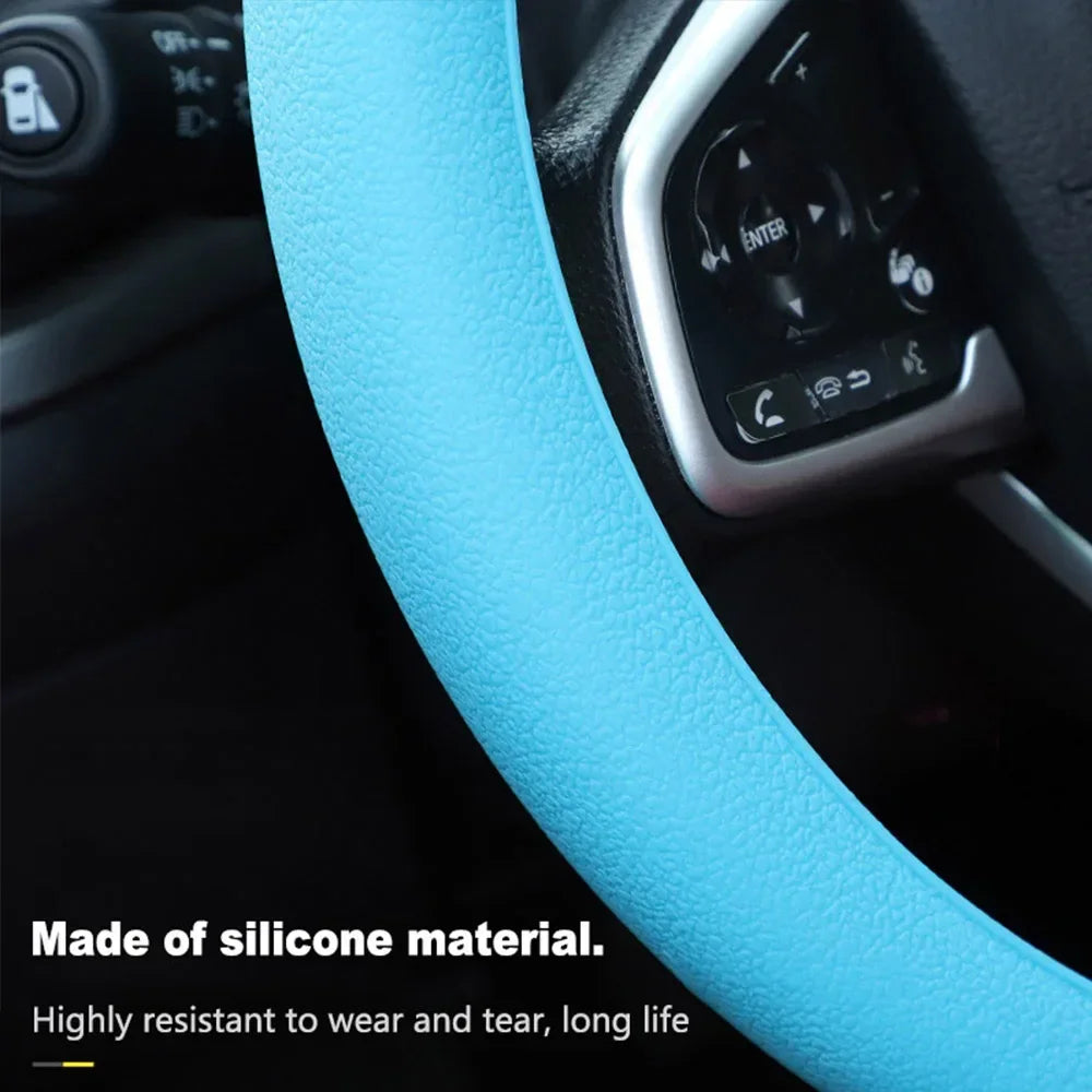 Car Steering Wheel Cover Silicone Steering Covers Four seasons Elastic
