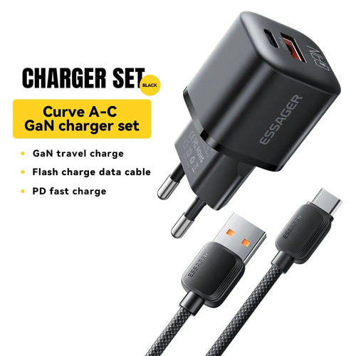 Essager 20W GaN USB Type C Charger PD Fast Charge Phone QC 3.0 Quick