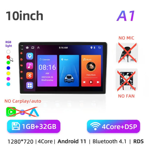 2Din Android 7"/9"/10" QLED IPS Car Radio Autoradio 2 Din Universal