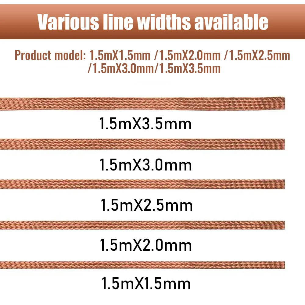 1.5-3.0mm Desoldering Mesh Braid Tape Copper Welding Point Solder