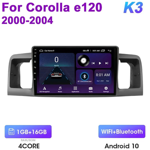 Android 12 Car Radio Qualcomm SM6125 For Toyota Corolla E120 2000 -