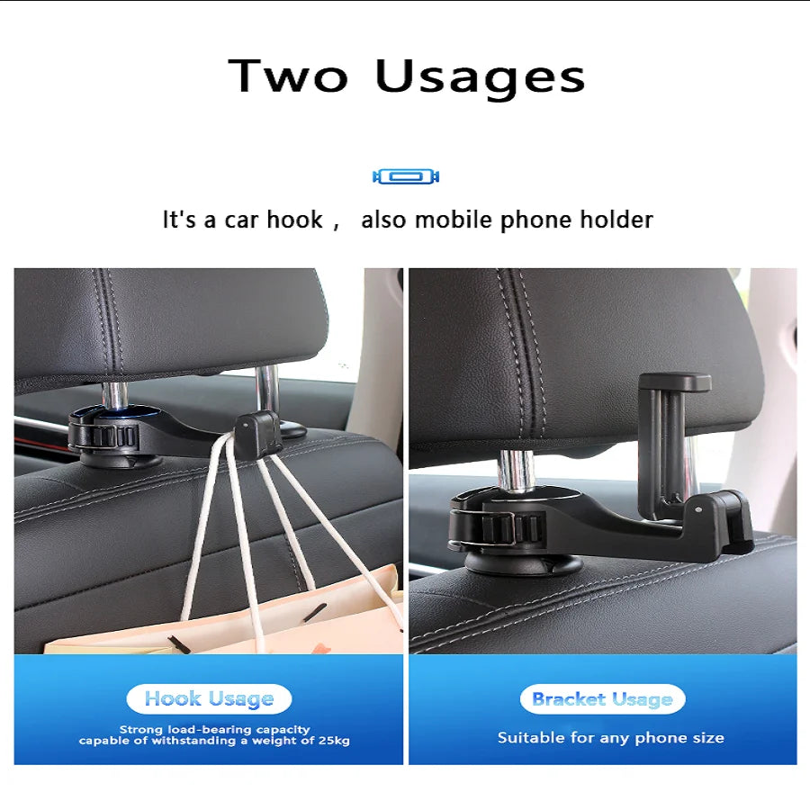 Car mounted hook black phone holder hook multifunctional car lock type