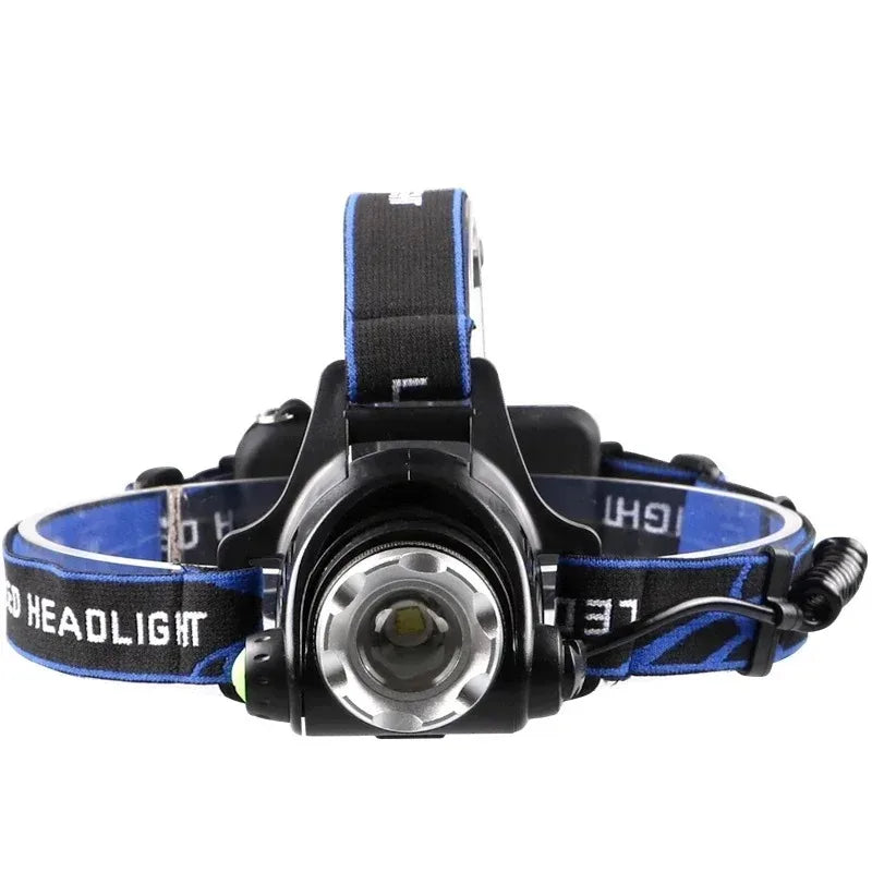 Powerful LED Headlamp Rechargeable Telescopic Zoomable Headlight