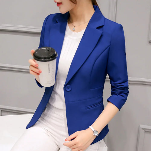 Royal Blue Suit Jacket Women's Stylish Slim Coat New Fall Women Blazer