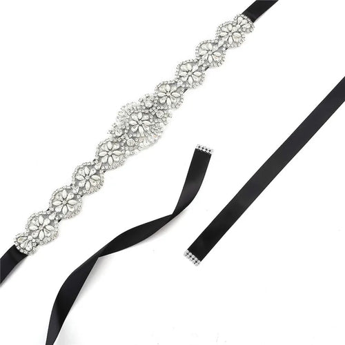 Bridal Belts Bling Wedding Women Handmade Jewelry Silver Rhinestone