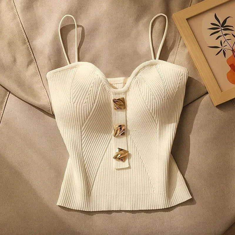 Summer Cross-Knit Suspender Women'S French Style Sexy Beauty Camisole